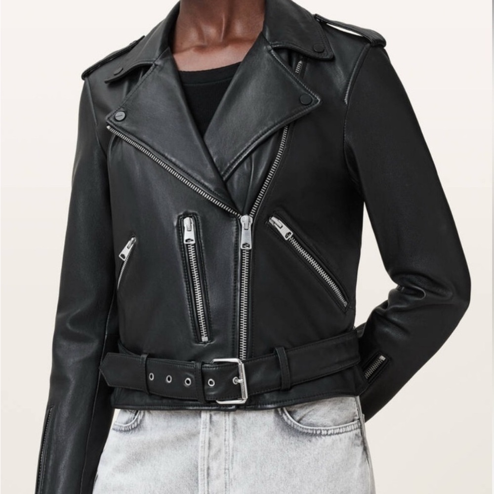 All Saints Balfern Leather Jacket US 8